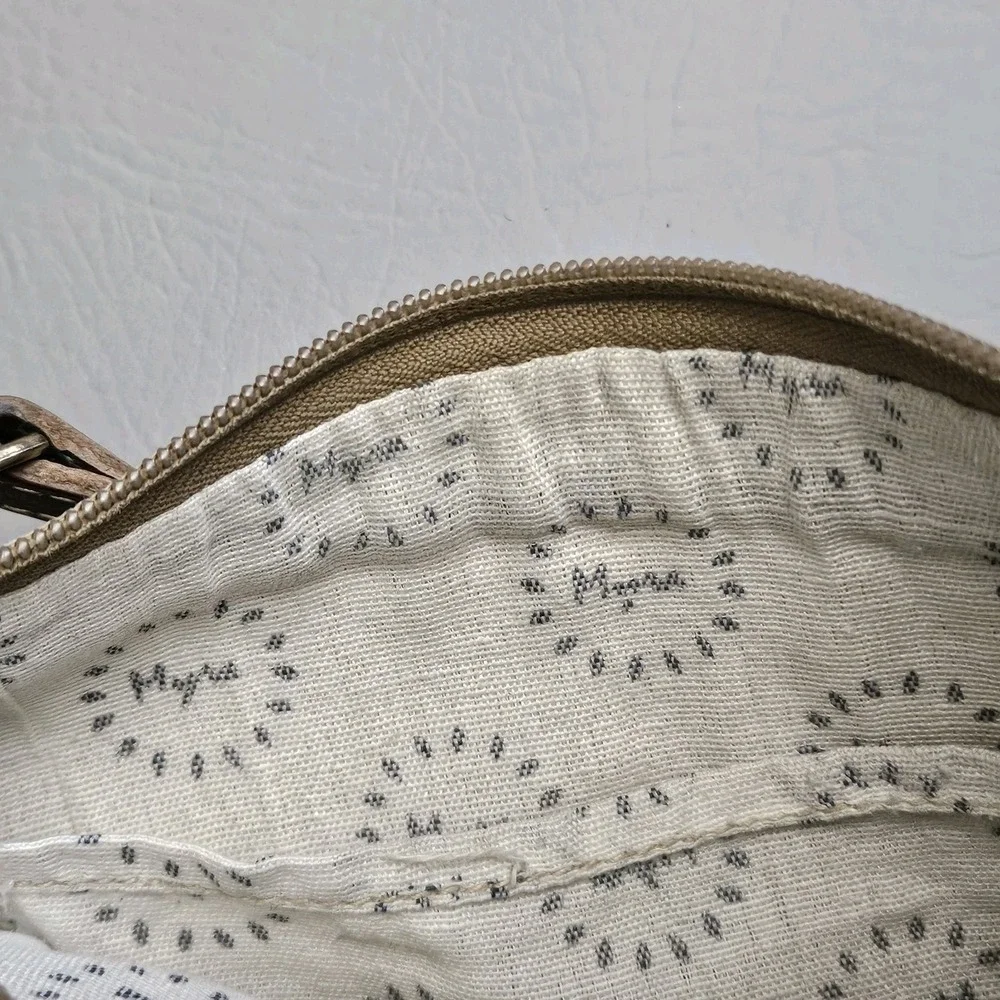Myra Bag Sapphire‎ Gray Canvas Leather Crossbody Wristlet Strap Boho